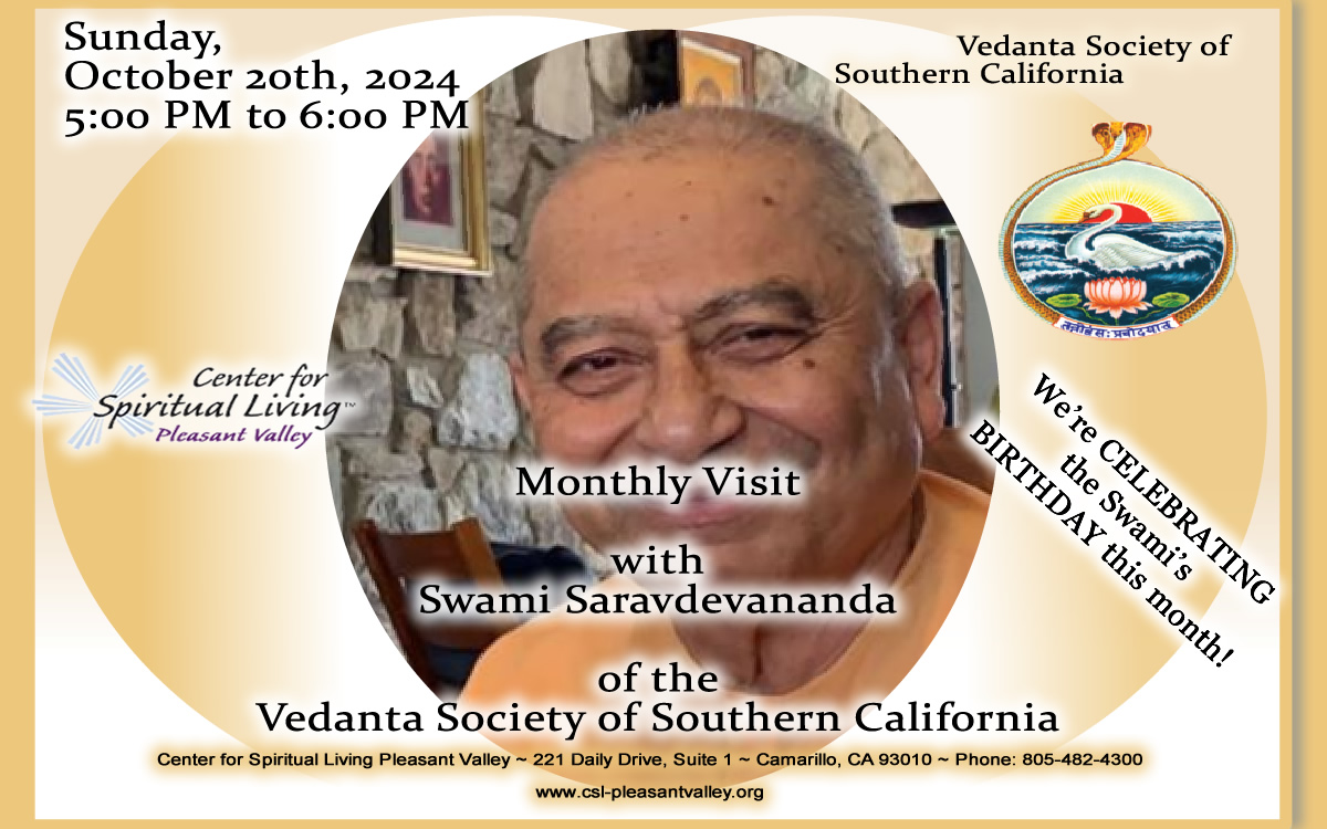 SWAMI SARAVDEVANANDA at CSL Pleasant Valley