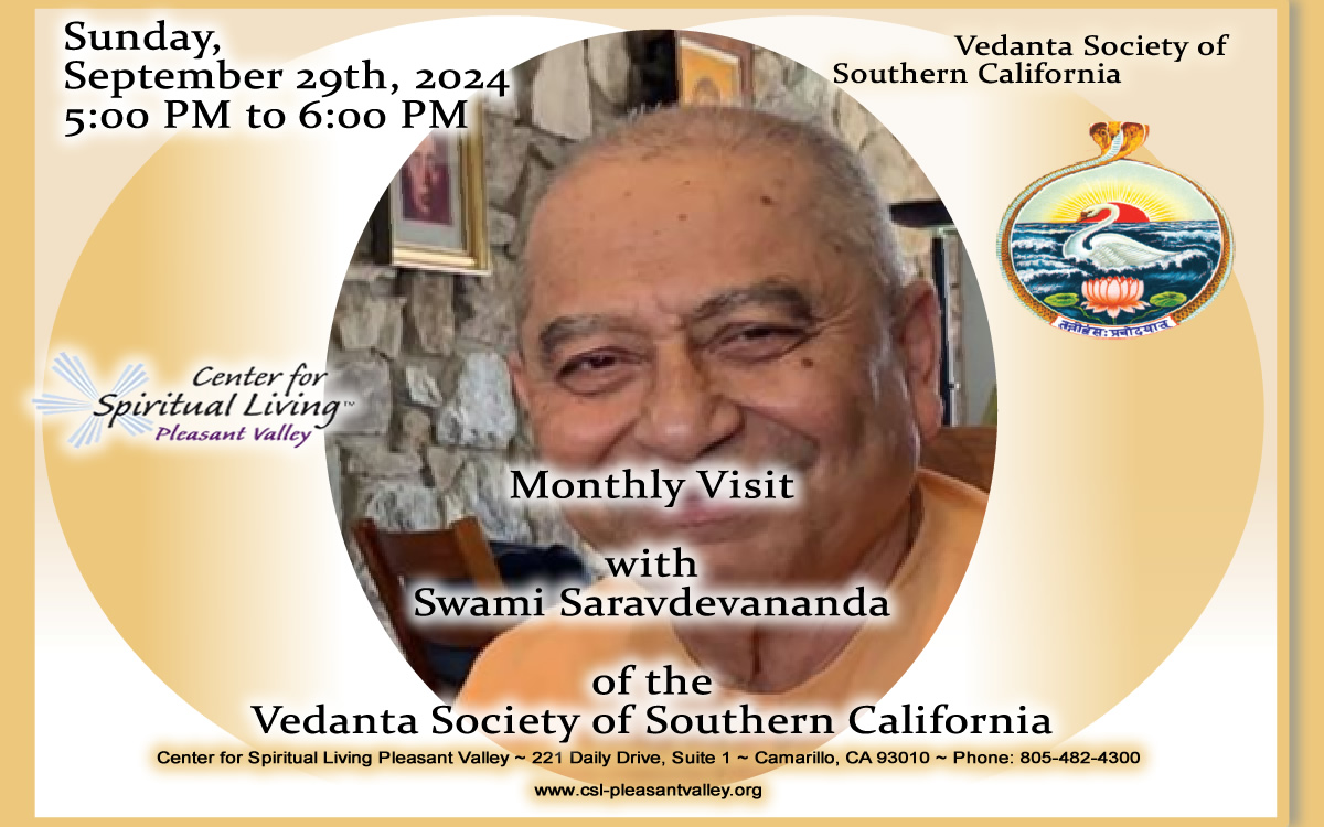 Swami Saravdevananda at CSL Pleasant Valley